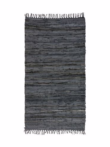 ΠΕΡΣΙΚΑ Χαλί Δερμάτινο με Κρόσσια 'Leather Rugs Solid' 130227/02A Charcoal 70x130cm PRS030584 ΠΕΡΣΙΚΑ Χαλί Δερμάτινο με Κρόσσια 'Leather Rugs Solid' 130227/02A Charcoal 70x130cm PRS030584
